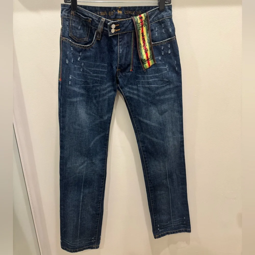 VINTAGE Y2K LAMB Distressed straight leg jeans - Picture 1 of 10